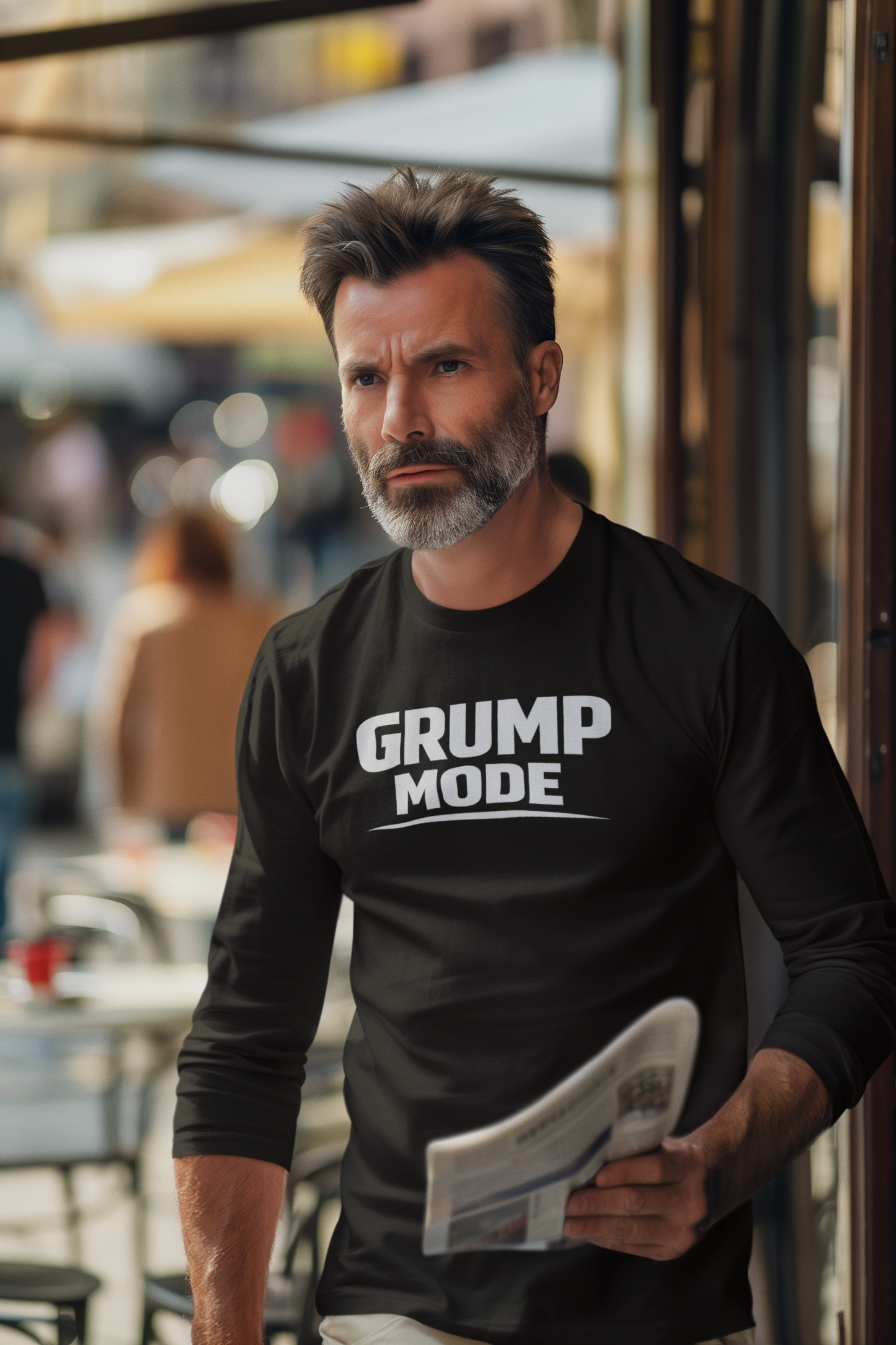 GRUMP MODE LONG SLEEVE SHIRT - White Lettering